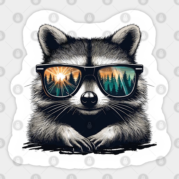 Funny Raccoon Sticker by JessArty